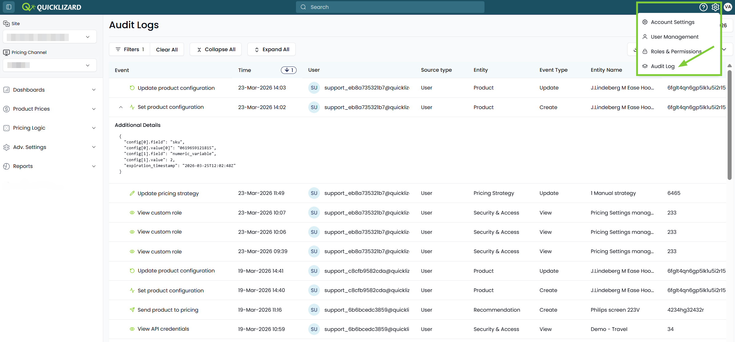 Enhanced Audit Log