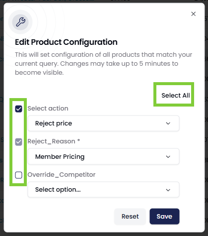 Select in Product Configuration window